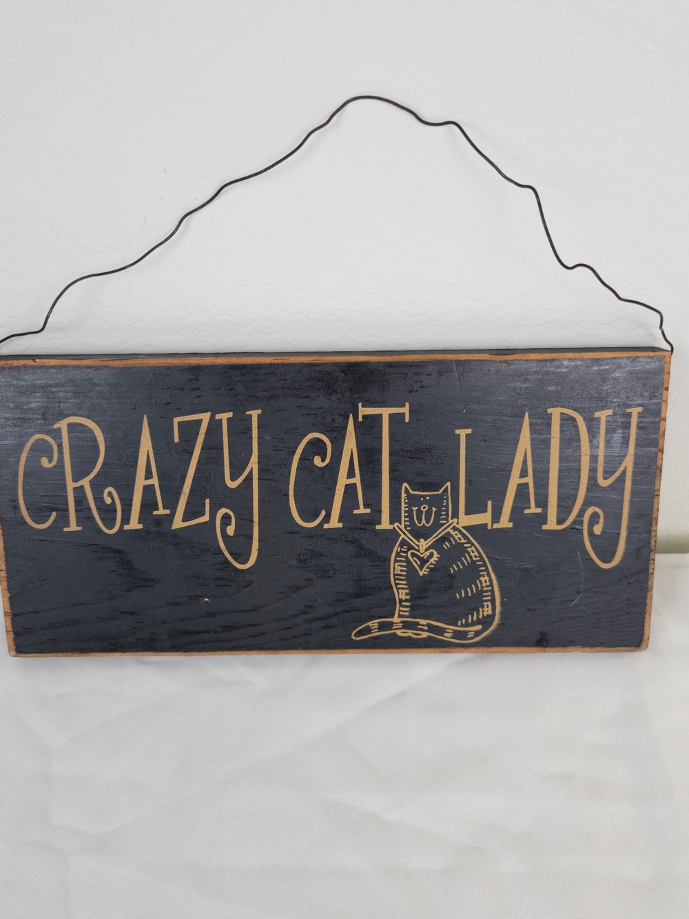 Rustic "Crazy Cat Lady" Wood Hanging Sign - Farmhouse Decor